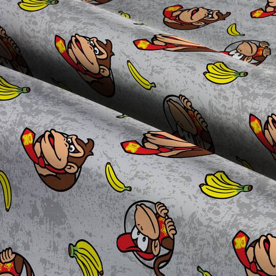 Nintendo Donkey Kong Diddy Badges Cotton Fabric